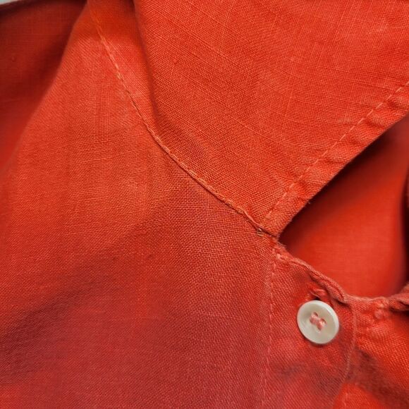 Liz and Jane Vintage Linen Artsy Long Sleeve Button Down Top Blouse XL - Picture 12 of 16